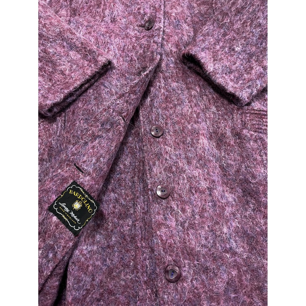 Bardolino Mohair Blend Coat Women's Purple Tweed Button Up‎ Mid Length England - Picture 11 of 12